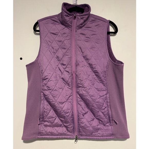 L.L.Bean Women’s Quilted Fleece Lined Vest Purple Lilac Size L Warm Outdoor - Picture 1 of 6